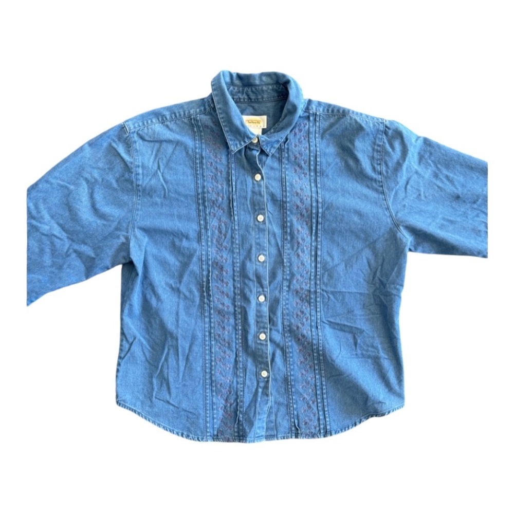Talbot's Jean Jacket With Floral Design